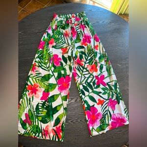 Floral Tropical High Waisted Wide Leg Pants M/L/XL